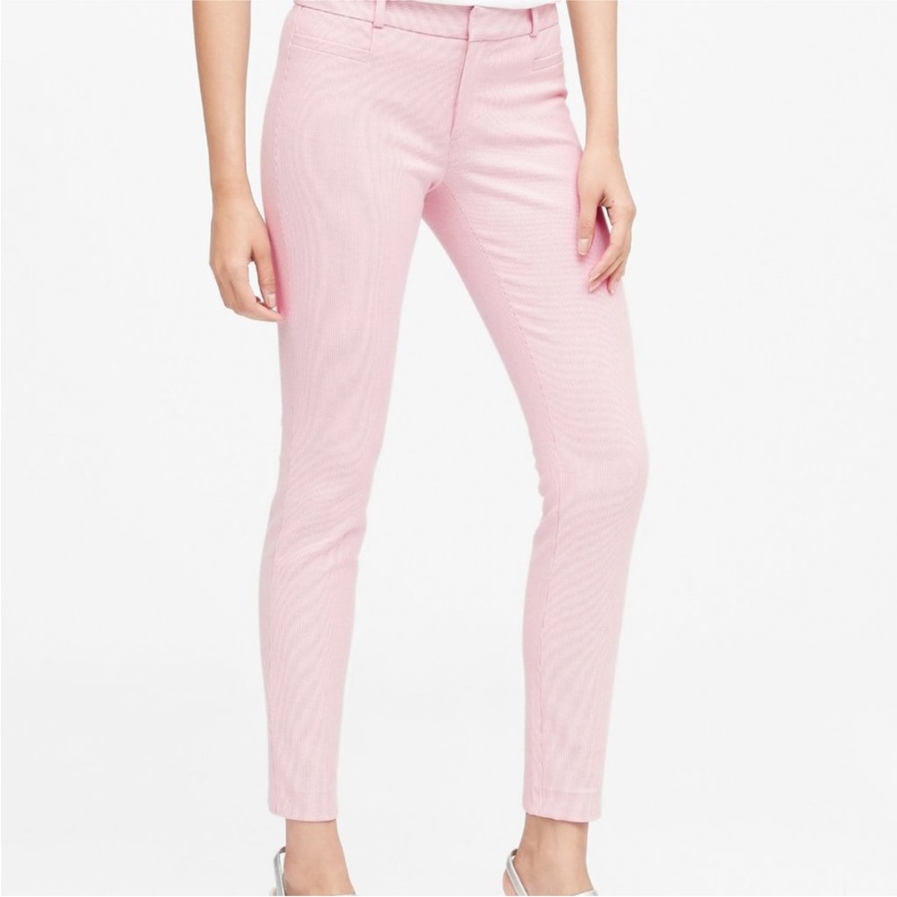 Banana Republic Sloan Skinny-Fit Washable Chino cropped pants blush pink 4